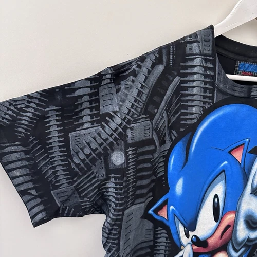 Vintage 1994 SEGA MEGA WEAR Sonic The Hedgehog AOP T Shirt - Mens Size Large - - Picture 2 of 15