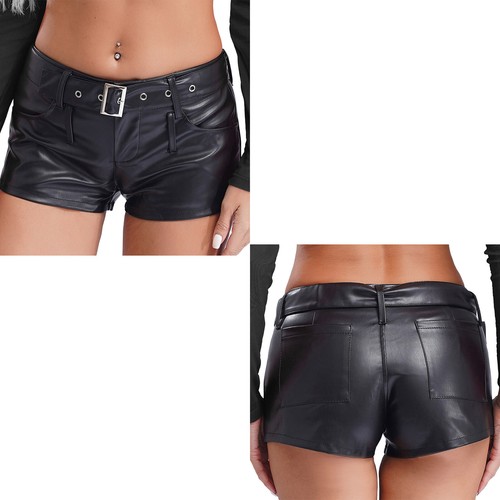 Damen Unterhosen Sommer Hotpants Niedrige Taille Shorts Breites Kurz Hosen Club - Picture 3 of 20