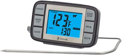 Taylor 808GW Digital Grill Thermometer with Probe Plus Timer