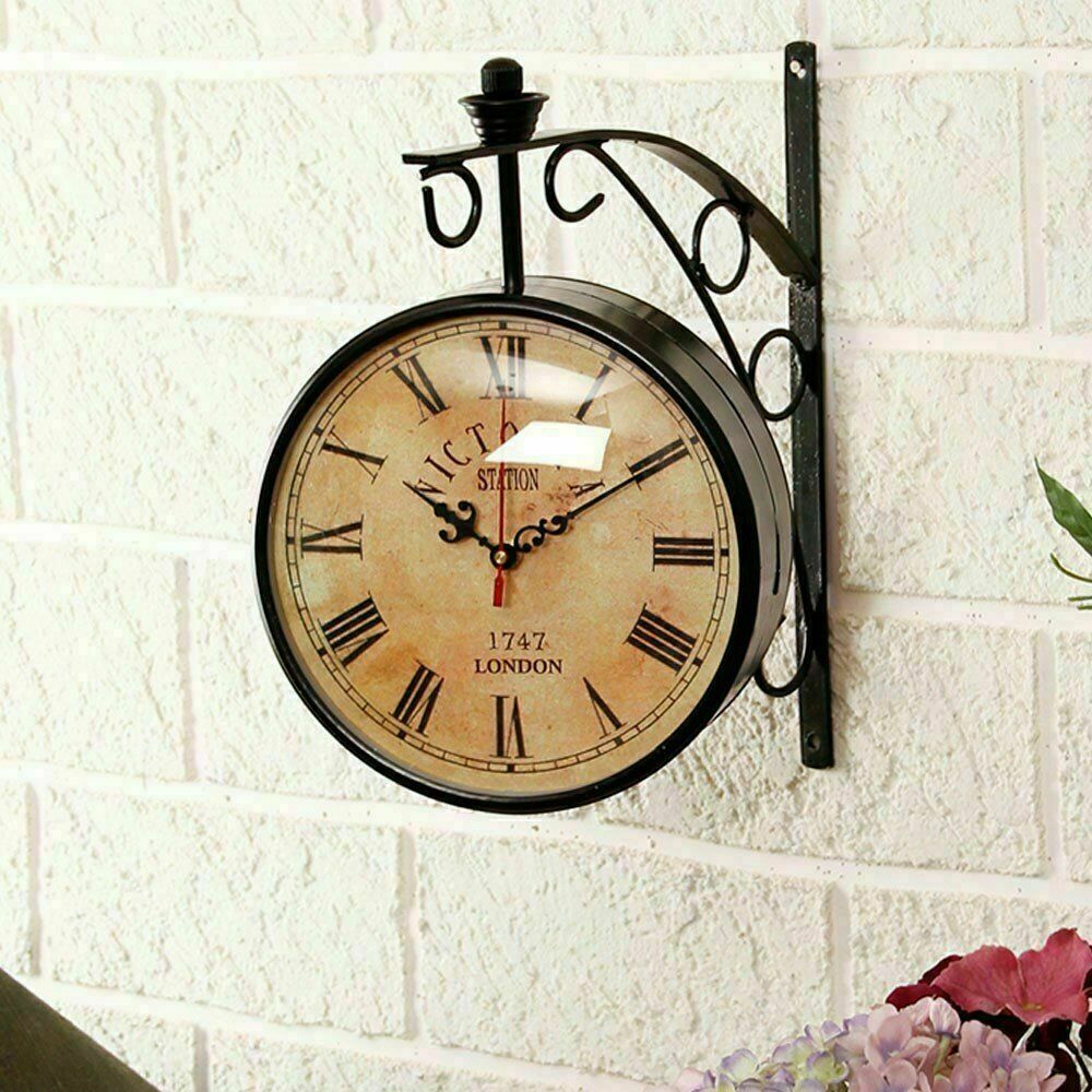 Victoria Wall Clock Station Double Sided Clock Functional