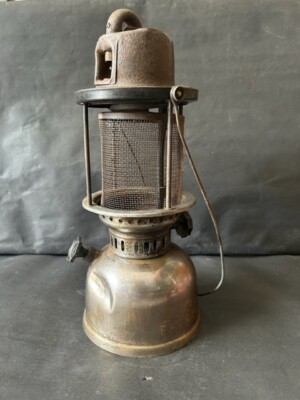 Vieux Vintage Rare Original BHASKER Laiton & Fer Collection Kérosène