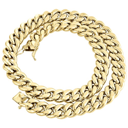 Mens 10K Yellow Gold 3D Hollow Miami 