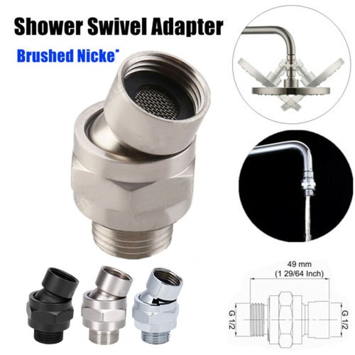 Shower Head Swivel Ball Adapter Adjustable Angle For 1/2 Straight