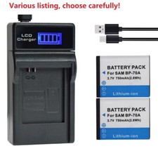 BP-70A Battery or LCD Charger for Samsung TL110 TL205 WB30F WB35F WB50F WP10