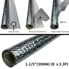 1-1/5" Self Closed Aluminized Sleeve Heat Shield Protection for Wire Cable Hose