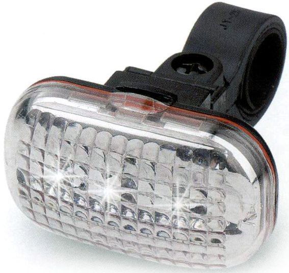 1390892 Fanale anteriore bici tre LED bianchi aggancio al telaio