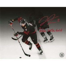 Liam Foudy Autographed Team Canada World Juniors Spotlight 8x10 Photo Inscribed 