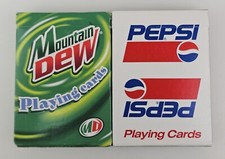 2x Lot Mountain Dew & Pepsi Playing Cards Complete Decks 2001 1989 Made In USA