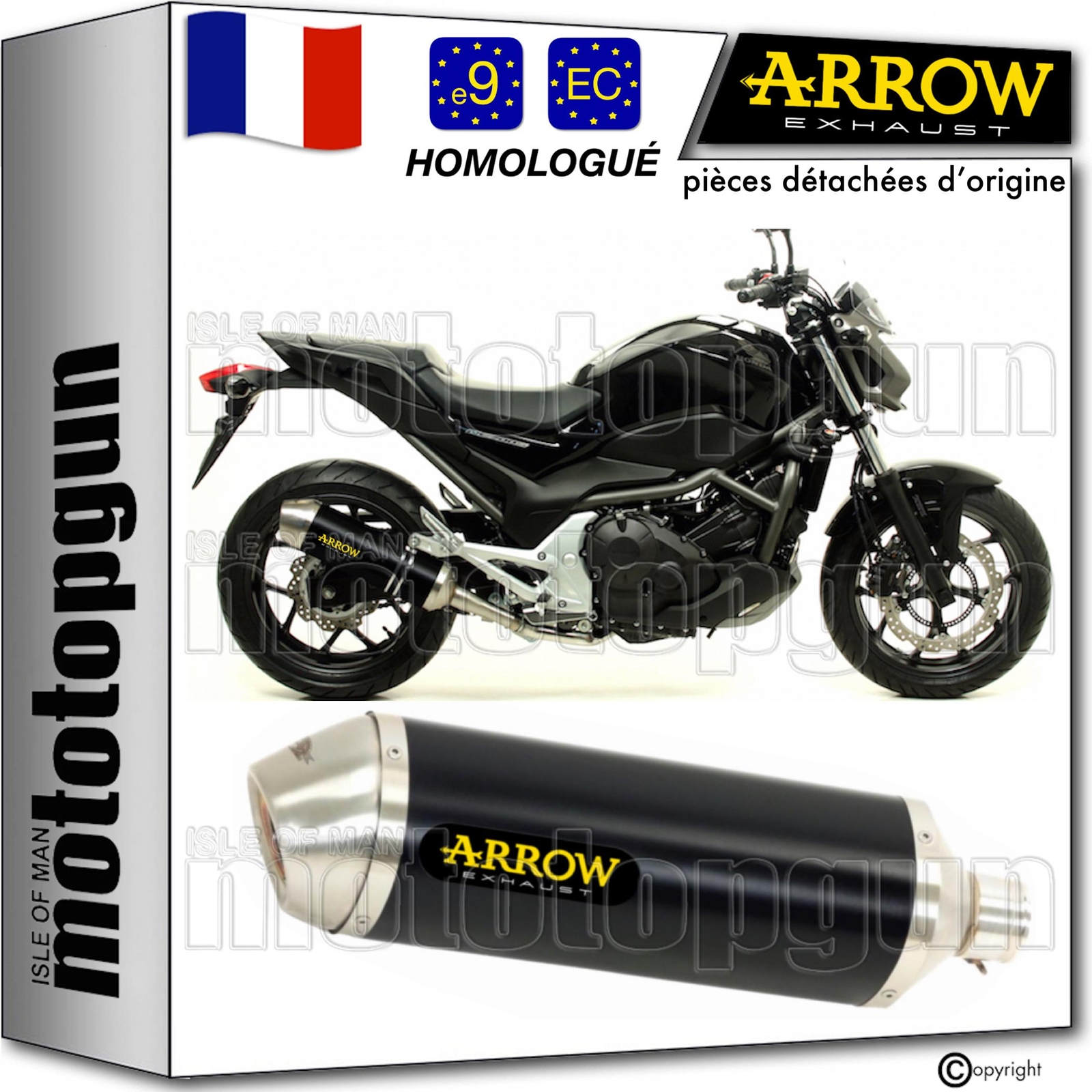 Ligne Arrow Race-Tech noir pour transformer vos trajets en Honda NC 700 S