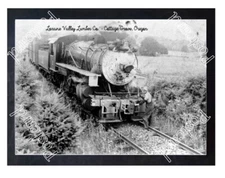 Historic Loraine Valley Lumber Co. - Cottage Grove, Oregon Train Postcard 1