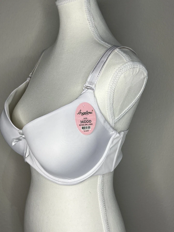NWT 36DDD Angelina Womens White Underwire Padded Convertible Full Coverage Bra - Image 2 of 4