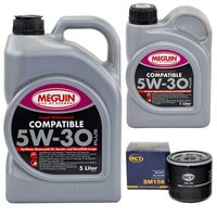 MotoröL Set SAE 5W-30 Plus Meguin 6 Liter + ÖLfilter FüR Dacia Dokker Sandero II