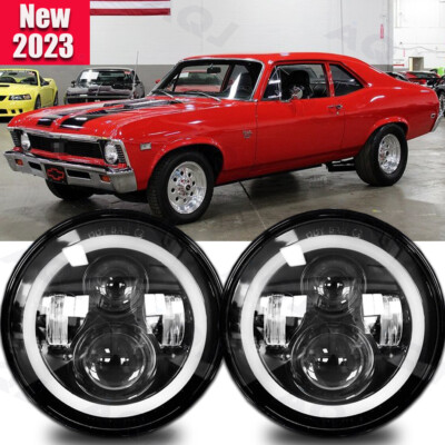 7'' inch Round Led Headlights High-Low Beam for Chevrolet Chevy II/Nova 1969-1979