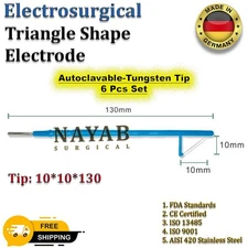 LEEP Loop Triangle Electrodes 10x10mm Reusable Autoclavable Cautery Tips 6pcs