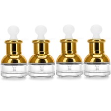 4Pcs High-grade Essential Oil Bottles Cosmetic Sub-bottle clear, gold, white