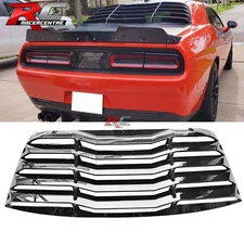 Fits 08-23 Dodge Challenger Gloss Black Rear Window Louver Sun Rain Shade Cover