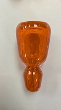 Heavy Vintage Orange blown glass stopper, controlled bubbles Diana / Genie style