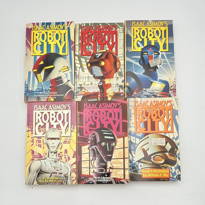 Isaac Asimov's Robot City Books 1-6 PB Set Ace Books 1987 Sci-Fi Robots