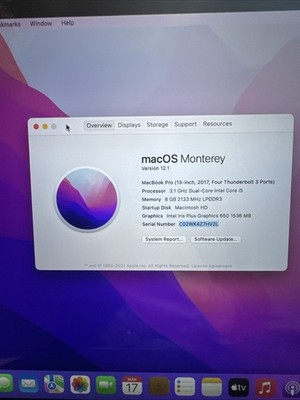 MacBook Pro 13-inch, 2017, Four Thunderbolt 3 Ports Laptop Computer