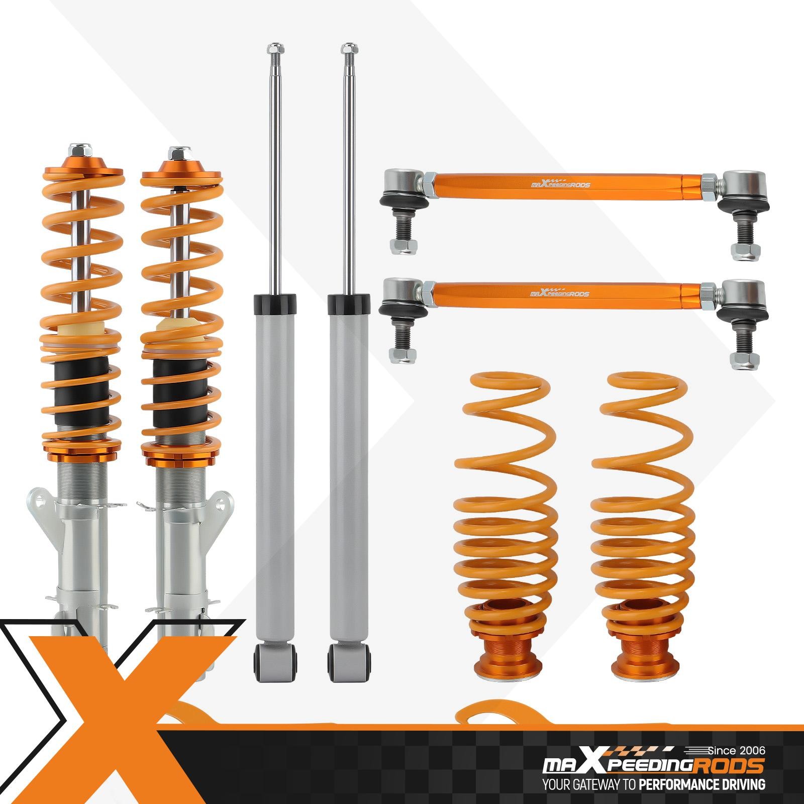 Coilovers +2x Swaybar links for VW Golf MK4 Audi A3 8L 1.6/1.8/1.8T/1.9 1998-07