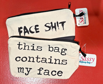 2-PACK Makeup Travel Bags Bridal Party Bachelorette Gift, Bag Contains Face Sh*t