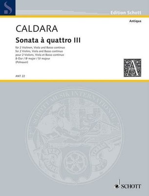 Sonate a quattro 2 Violinen, Viola und Basso continuo (Mittelstufe) Caldara Sona
