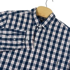 Eddie Bauer Shirt Mens TXL Classic Fit Blue Plaid Button Down Long Sleeve