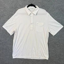 Criquet Shirt Mens XL White Golf Polo Short Sleeve Pocket Collared Casual