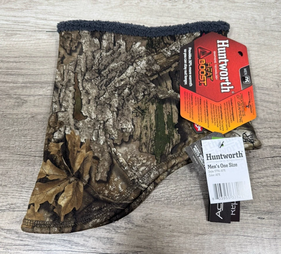 Huntworth Men's Heat Boost Hunting Balaclava Scarf Neck Gaiter Realtree APX Camo - Image 2 of 4