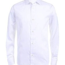 Calvin Klein Men's White Slim Fit Stretch Dress Shirt