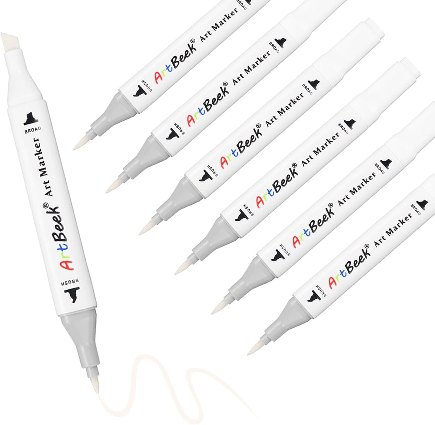 Alcohol Markers, White Blender Pens, 6Pcs Blending Blender Dual Tips Brush & Chi