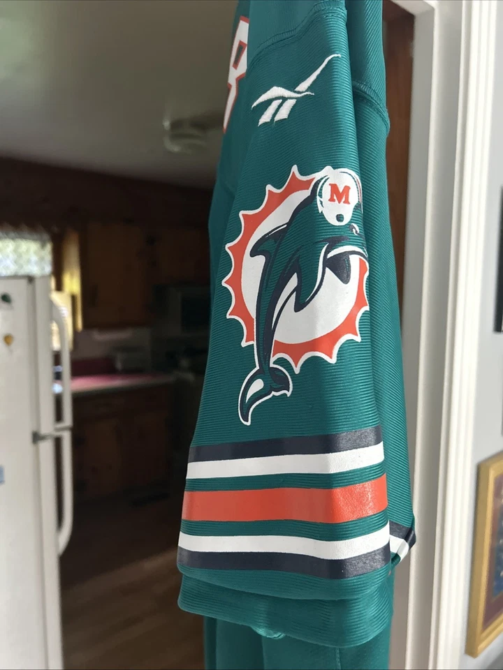 Camiseta reversible del equipo de la NFL 56 Reebok 90’s Kareem Abdul-Jabbar MIAMI DOLPHINS para hombre Foto 3 de 4