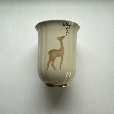 Ceramic vase w/gold trim cream color by Arabia Suomi Finlandia