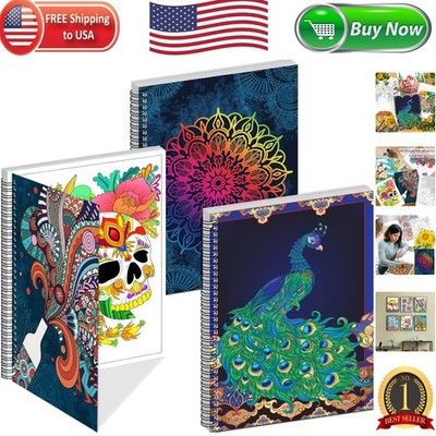 Adult Coloring Book Set: 3 Classic Designs for Stress Relief & Self-Expression