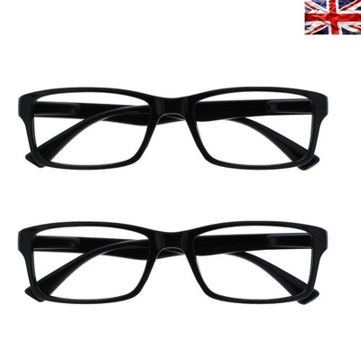 PEP Stylische schwarze Lesebrille - 2er Pack, UV-Schutz, +1,50 Vergrößerung