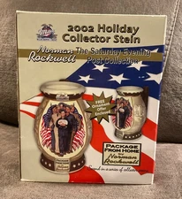 Norman Rockwell Holiday Miller Beer Stein 2002 Limited.”Package From Home” & COA