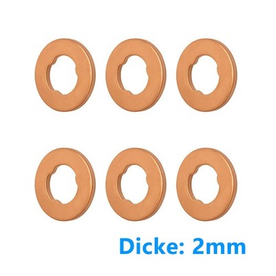 6x Einspritzdüse Düsenhalter Kupferdichtung 2mm Diesel für Bosch F00VC17504