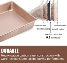 Deep Baking Pans Sets Nonstick,Baking Sheets for Oven,Bakeware Rectangular Ca...