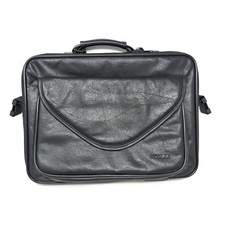 STELLi Black Faux Leather PVC Laptop Bag Carrying Case 15 x11 x2 No Strap
