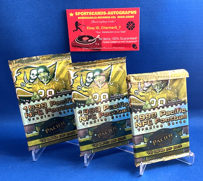 #ad 1998 PACIFIC NFL 3 Pack Lot Peyton Manning RC? Factory Sealed Plus Coupon $25.45