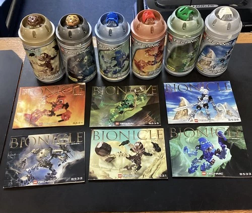 Lego Bionicle TOA MATA  Complete Set of 6 With Instructions & Canisters