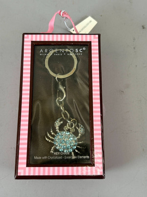 Argento SC Blue Crab Keyring Crystallized Swarovski Embellished NEW Open Box 