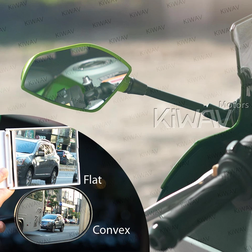 mirrors adjustable FIN green w/ black base fits Kawasaki NINJA 900 ZX-9R 98-05 - Imagem 4 de 4