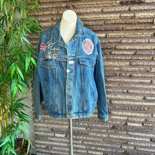Lily Farouche Denim Jacket ReWorked Hand Painted Corvette Stingray Art to Wear image 6