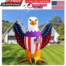 Patriotic 6FT Bald Eagle Inflatable with LED - Perfect for Independence Day