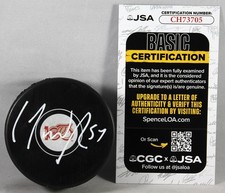 DAVID PERRON SIGNED DETROIT RED WINGS CENTENNIAL Puck NHL AUTOGRAPHED +JSA COA