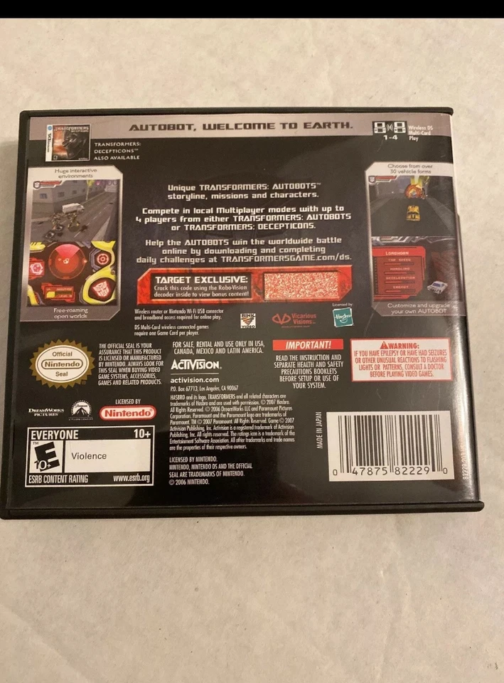 Transformers Autobots Nintendo DS Video Game Brand New - Image 4 of 4