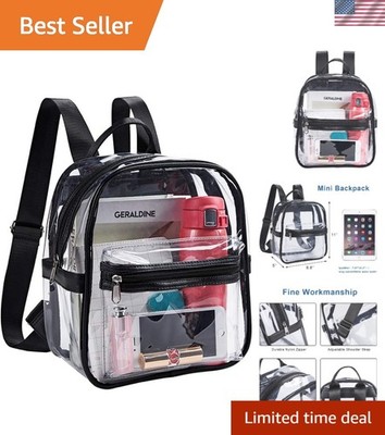 Compact Waterproof Mini Clear Backpack with Adjustable Straps - Versatile Design