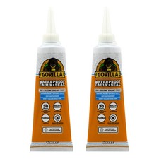 Waterproof Caulk  Seal Silicone Sealant, 2.8oz Squeeze Tube Pack of 2 - Wh...