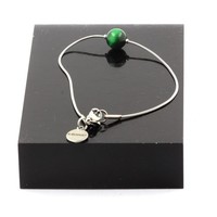 Armband Aus Edelstahl 1 Perle Tigerauge GrüN 8 Mm. Made In Franc